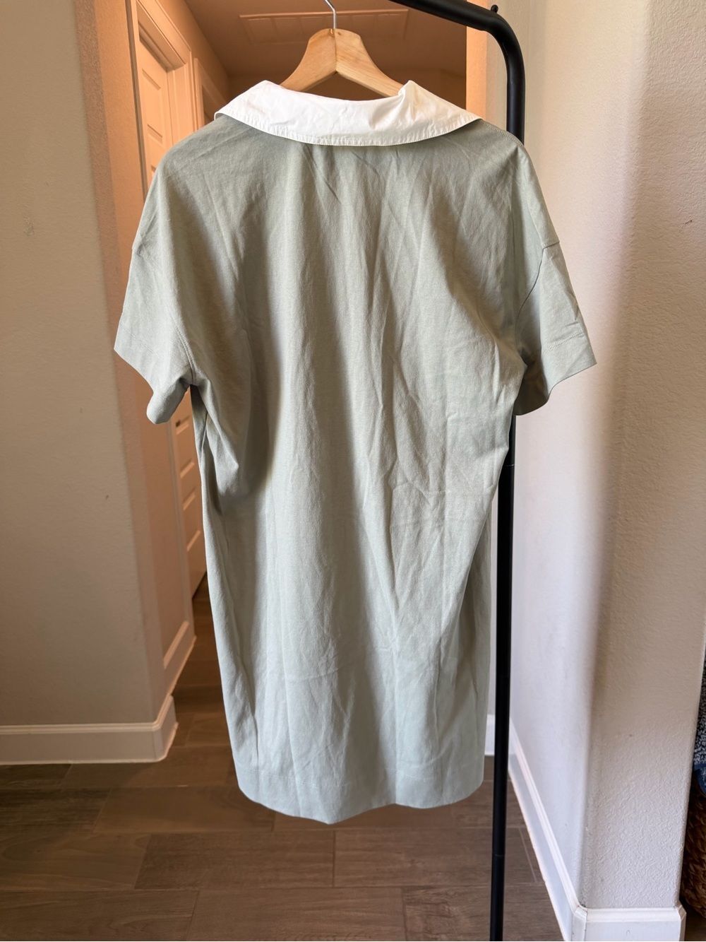 Everlane Organic Cotton Sage Green Polo Short Sleeve Mini Dress M - Picture 2 of 7